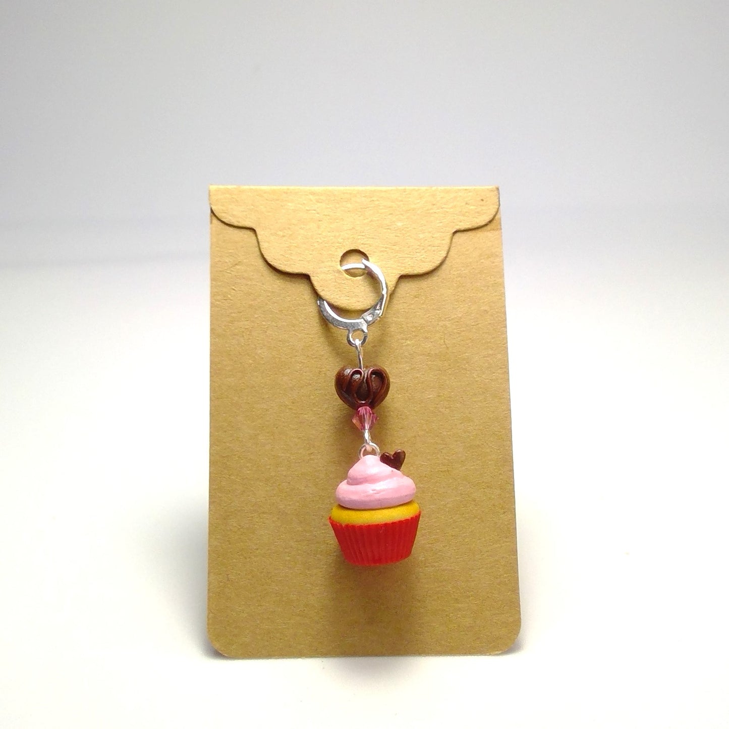 Valentine's Day cupcake stitch marker