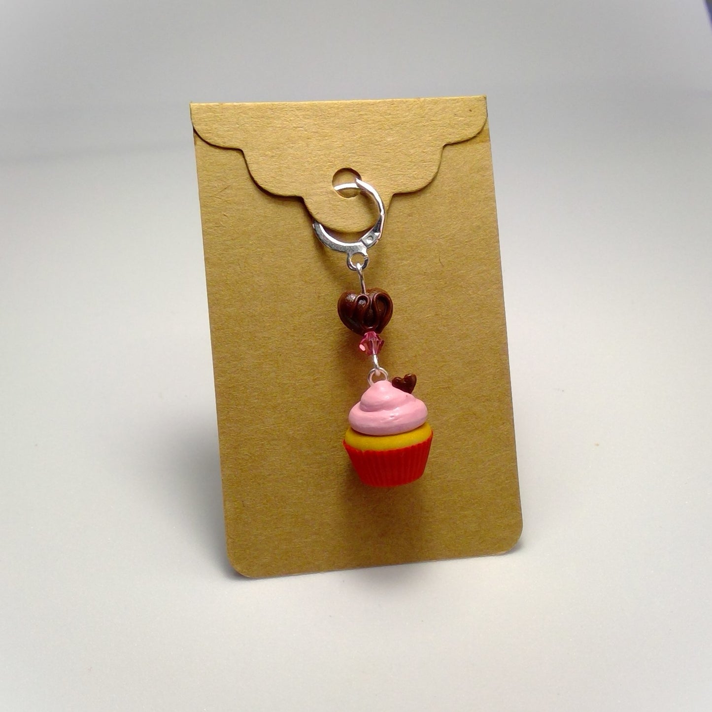 Valentine's Day cupcake stitch marker