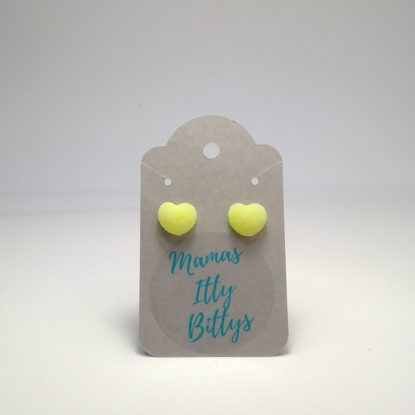 Heart shape gumdrop stud earrings(yellow)